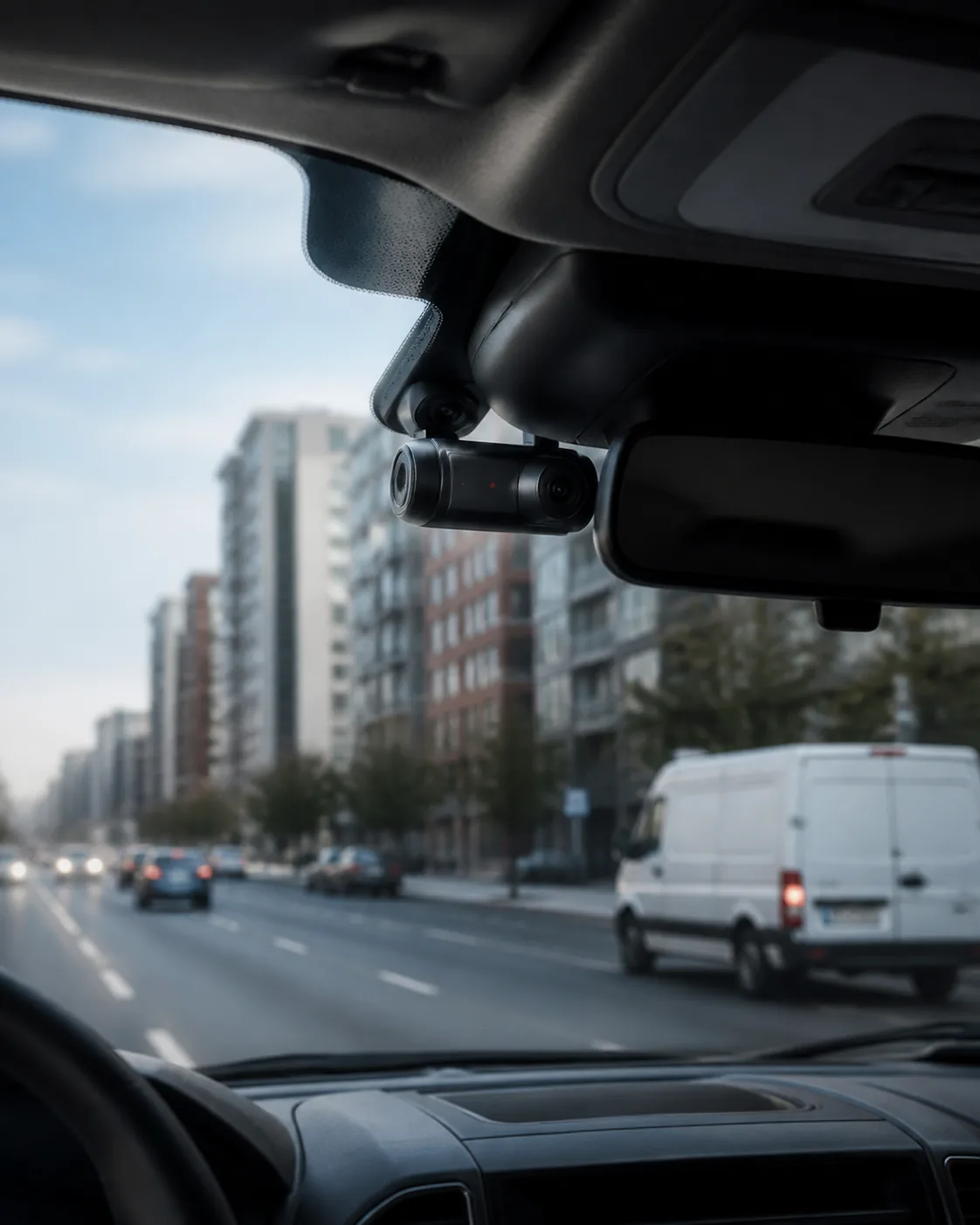 Fleet dashcam automatically recording an important road safety event