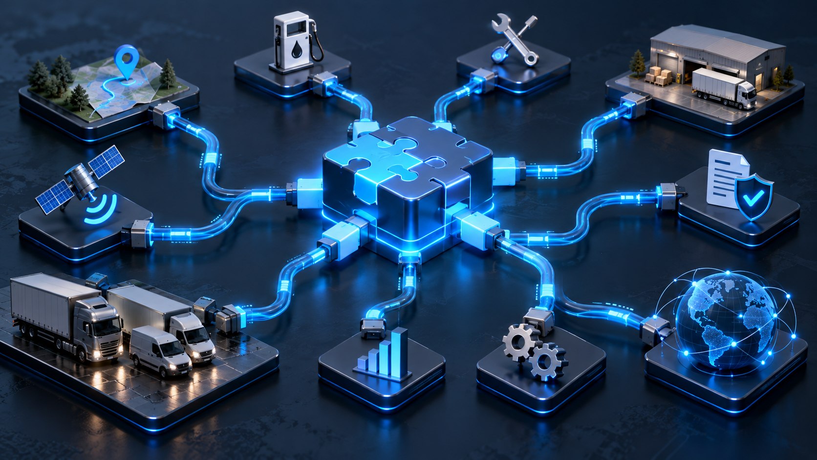 Modular custom integration connecting fleet workflows with specialized operational tools