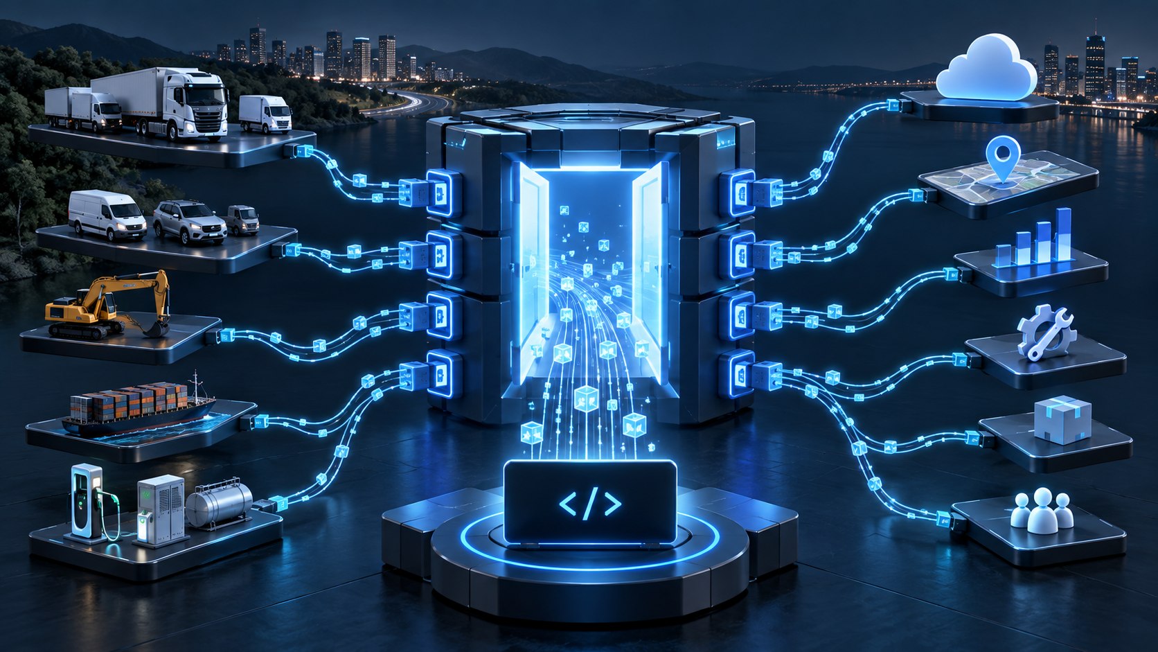 Open API gateway connecting fleet data with cloud, analytics and business applications