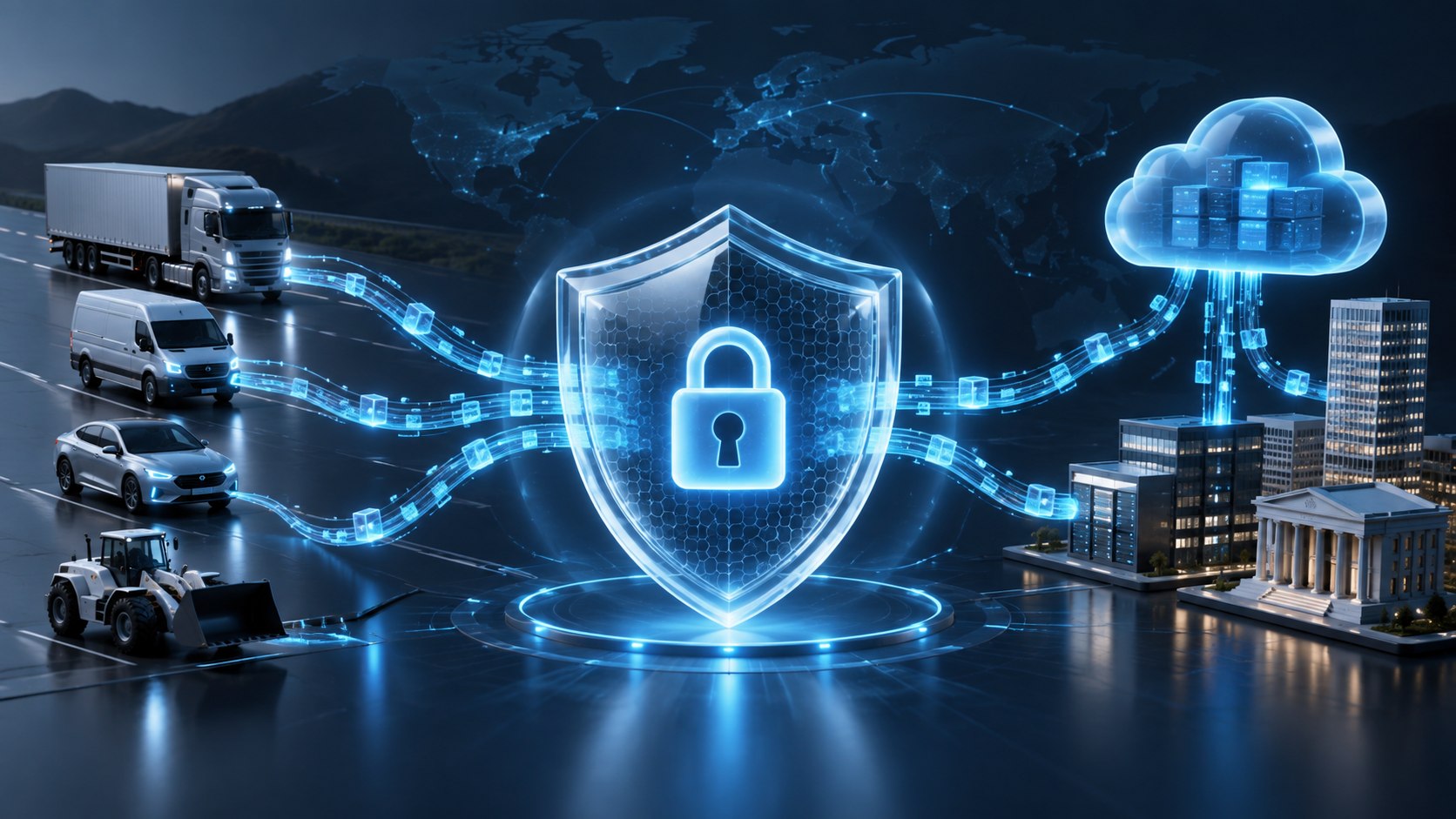 Encrypted connections protecting data shared by vehicles, cloud services and enterprise systems