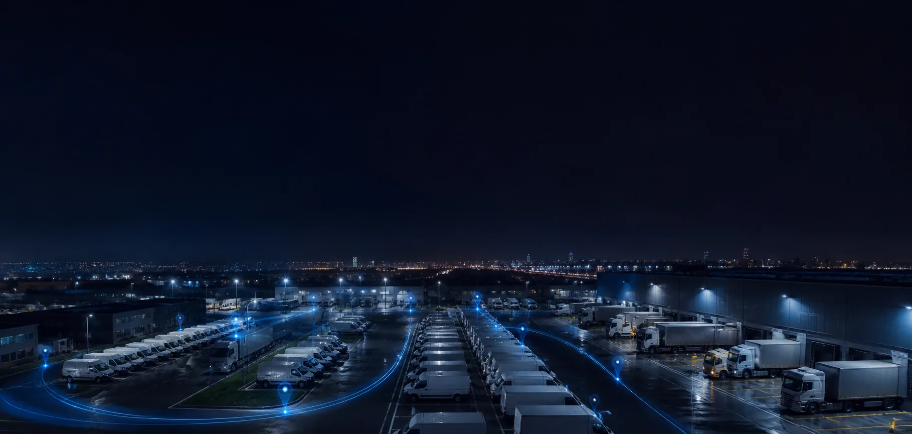 Connected commercial fleet coordinated through live operational intelligence