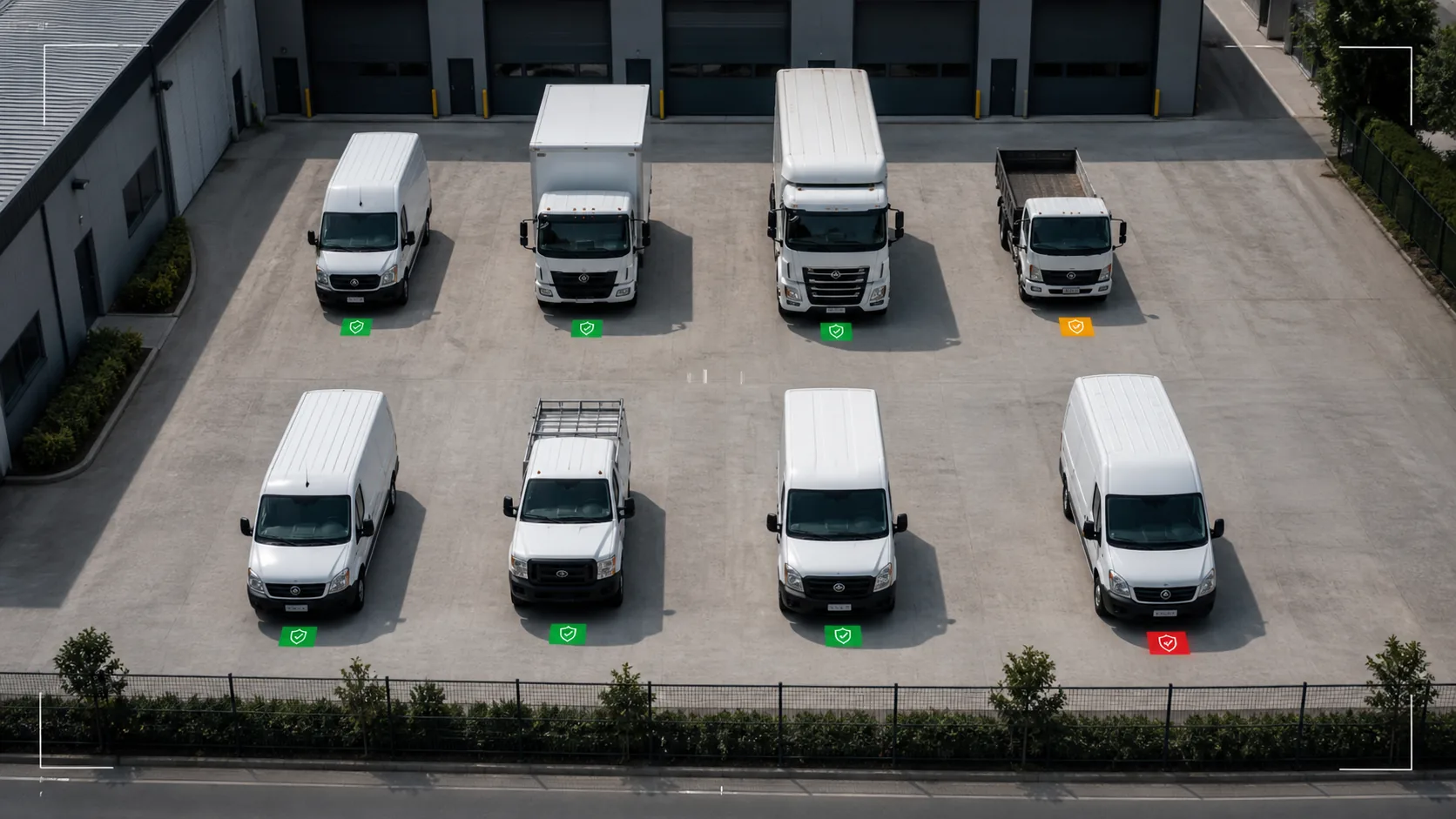 Fleet vehicles prioritized with low, medium, and high security-risk indicators