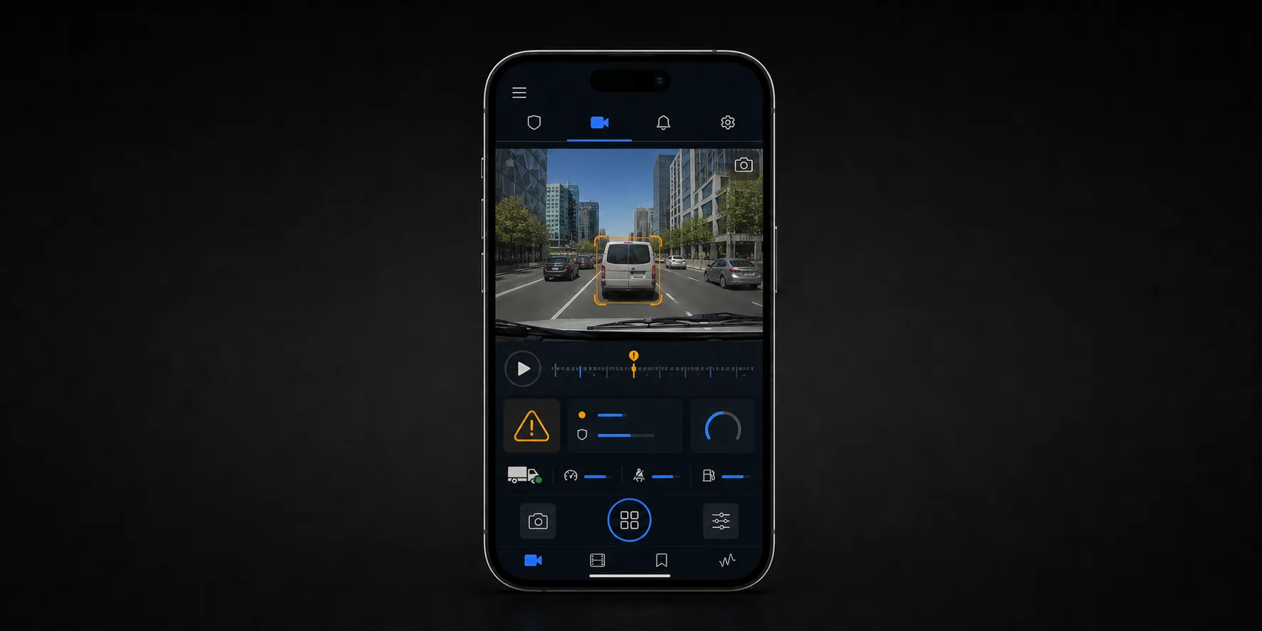 AI-detected road safety event highlighted on a fleet telematics phone