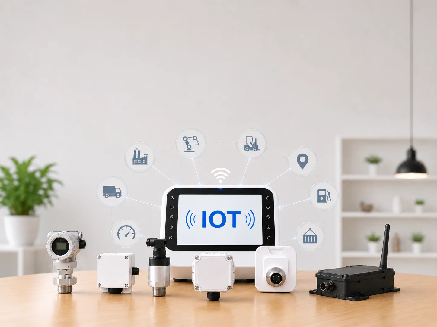 Industrial IoT hub connected to sensors, vehicles, equipment and operational assets