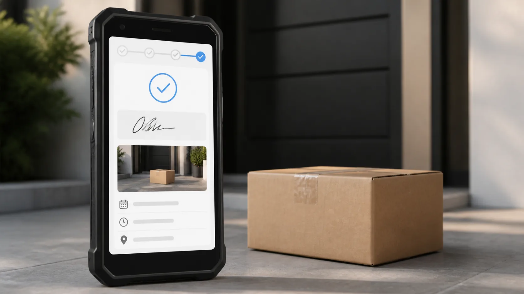 Mobile proof of delivery with confirmation, signature and delivery photograph