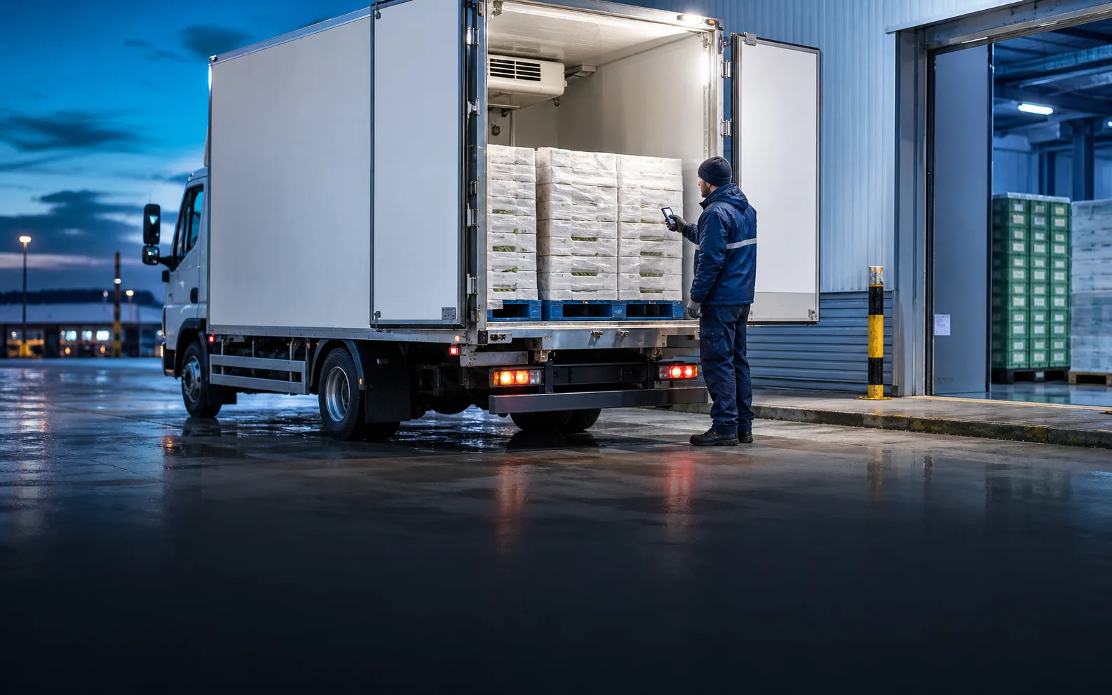 Refrigerated truck with cold-chain sensor monitoring