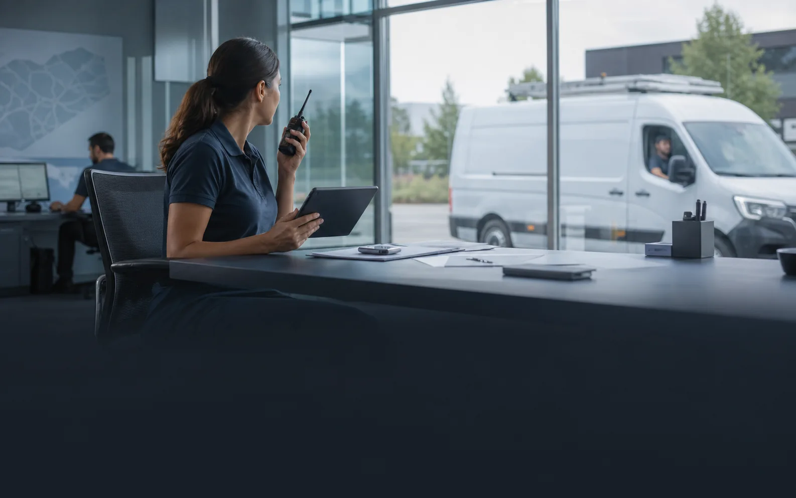 Dispatcher coordinating a field service vehicle