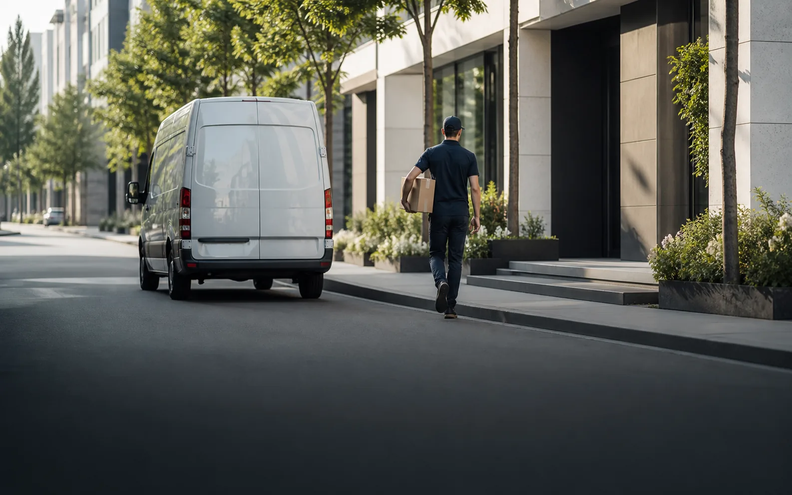 Courier completing a last mile delivery